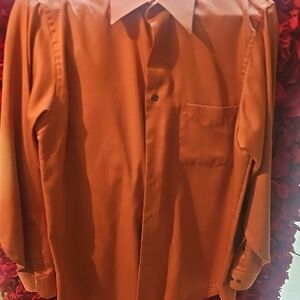 Geoffrey Beene Men's Rust Dress Shirt Size Medium 15½ 34-35 Like New